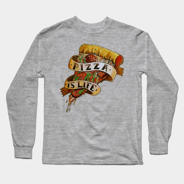 Pizza Is Life Long Sleeve T-Shirt by miskel